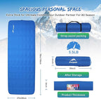 Buheco Sleeping Pad for Camping, Self-Inflating 9.5 R Value 3" Ultra-Thick Memory Foam Comfort Plus Camping Mats for Backpacking Travelling & Hiking Portable Air Mattress for 4-Season Blue