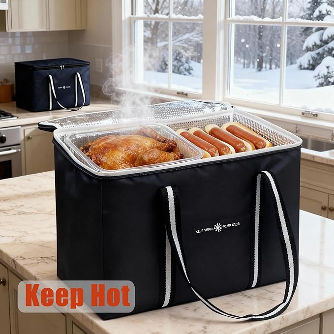 modscape Extra Large Heavy Duty Insulated Food Delivery Bag – Thermal Grocery & Pizza Carrier for Hot & Cold Meals, Catering & Shopping – Foldable Cooler Tote for Travel, Camping & Beach