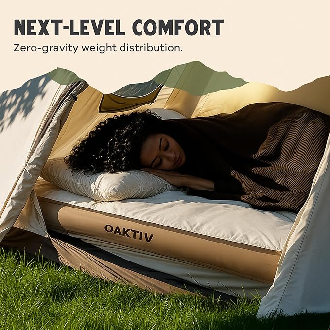 Self-Inflating Camping Sleeping Pad – 4" Wandermate Memory Foam Air Mattress for Backpacking, Car Camping & Tents, Compact and Durable