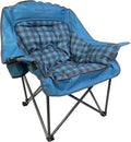 Black Sierra Oversized Camping Chair for Adults – 400 lb Heavy Duty Folding Chair with Cup Holders & Carry Bag