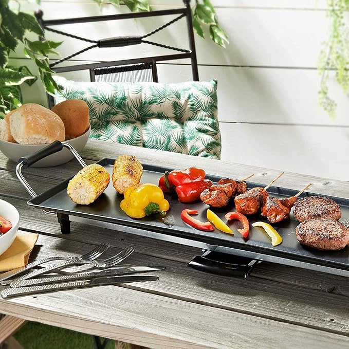 LDAILY Electric Griddle, Nonstick Extra Large Electric Teppanyaki Grill, 35’’ Korean BBQ Grill with 5 Temperature, Long Portable Indoor Table Top Barbecue Pan for Party/Home/Camping Cooking, 2000W