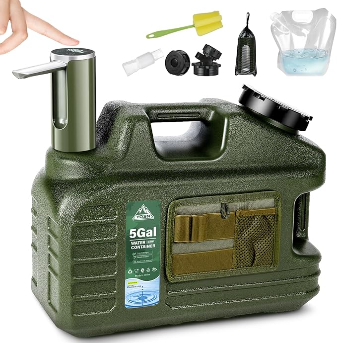 5 Gallon Water Jug, Camping Water Container, BPA Free Portable Water Dispenser with Spigot, Leak-Proof Large Camping Water Jug for Emergency Storage,Outdoor,Hiking