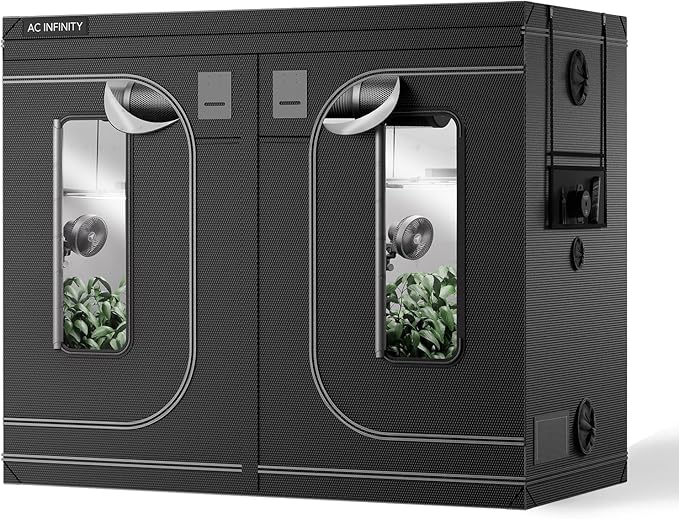 AC Infinity CLOUDLAB 894, Advance Grow Tent 8x4, Thickest 1" Poles, 2000D Mylar Canvas, Lab-Tested Highest Reflectivity, Largest Zipper Window, Controller Mount Plate, 96" x 48" x 80" Indoor Growing