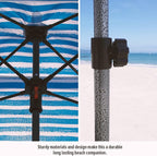 Qipi Beach Cabana - Easy to Set Up Canopy, Waterproof, Portable 6' x 6' Beach Shelter, Included Side Wall, Shade with UPF 50+ UV Protection, Ultimate Sun Umbrella - for Kids, Family & Friends