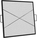 onlyfire Square Fire Pit Grill Grate, Heavy-Duty Steel Grate with Heat-Resistant Coating, Diamond Mesh & X-Marks Design for Outdoor BBQ, Camping, Backyard Gatherings - 36 inch