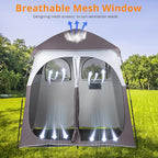 VINGLI 2 Room Shower Tent, 7.5 FT Instant Pop Up Shelter with Carrying Bag, Privacy Changing Room Tent,Perfect for Portable Toilet, Camping, Dressing, Outdoor Indoor, Easy Set Up
