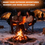 Heated Double Camping Chair,Dual Control Switches,Heated Camping Chair with 3 Heat Levels Heated Folding Chair Supports 550 lbs for Outdoor Sports Lawn Picnics