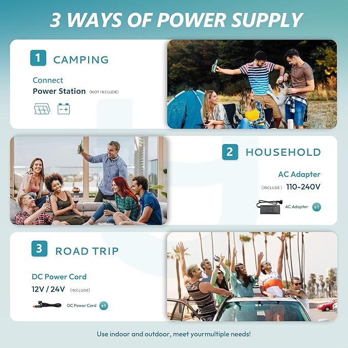 EUHOMY 12 Volt Refrigerator, 31QT(29L) Compressor Electric Cooler APP Control, Car Fridge -4℉~68℉, Portable Refrigerator 12/24V DC 100-240V AC, Portable Freezer for Camping, Travel, Boat