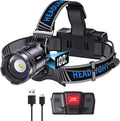 LED Headlamp Rechargeable, 2000 Lumens Super Bright Head Lamp, 5 Modes & 120°Adjustable & IPX7 Waterproof USB Rechargeable Headlight for Outdoor Camping, Running, Cycling, Climbing
