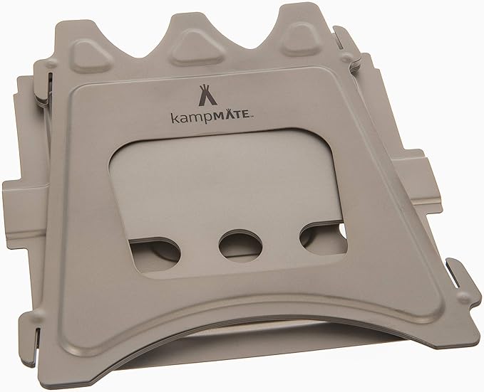 Portable Camping Stove Wood, Wood Stove Camping, Outdoor Compact Campfire, Survival Cooking Gear, Backpacking Stoves, Emergency Backpack Stoves, Hiking Burner, Foldable with Nylon Case (Titanium)