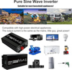 3500W 4500W 7000W Car Inverter DC 12V to AC 240V Pure Sine Wave Power Inverter with LCD Display, for Motorhomes Truck Boat Camping~/