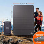 Self Inflating Sleeping Pad,Double Camping Mattress w/Detachable Electric Pump,4 - Inch Thick Memory Foam for Ultimate Comfort, Suitable for Family,Outdoor,Road Trip,4 - Season Use,Gray