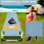 Slsy Face Down Folding Lounge Chairs Outdoor, Adjustable Sleeping Cot Chair, Portable Folding Bed Cot Chaise Lounge Chairs for Outside Beach Lawn Camping Pool Sun Tanning