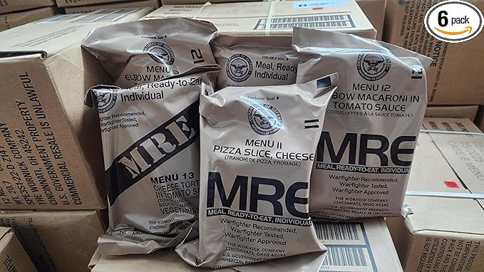 6 Packs Vegetarian Meal Ready to Eat (MRE) Military Issue Field Ration Survival Food