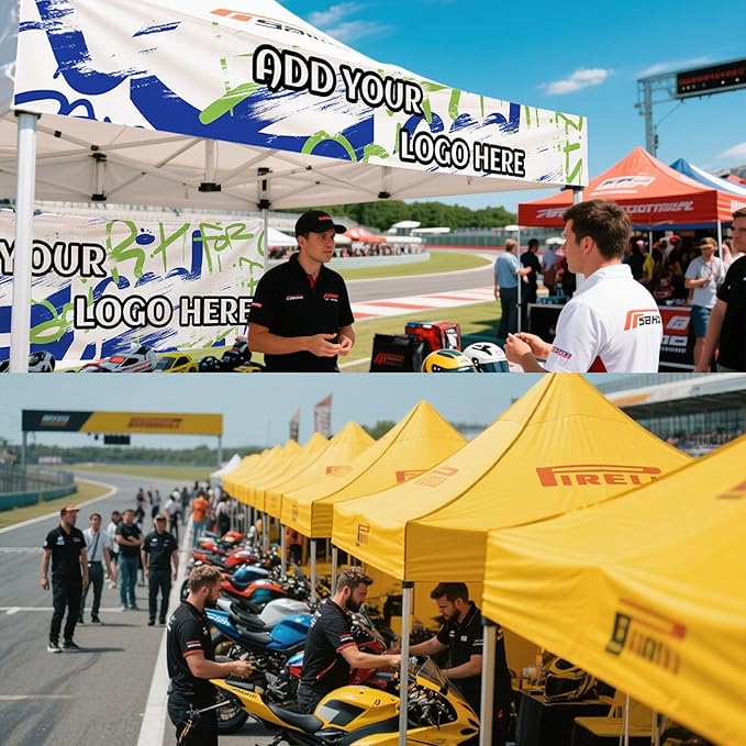 Custom Canopy Tent 10x10 with Logo, Personalized Pop Up Vendor Tent Business Tents for Trade Show Marketing Events | Nano Fabric Water Repellent Heavy Duty (Customized Canopy Confiquration)