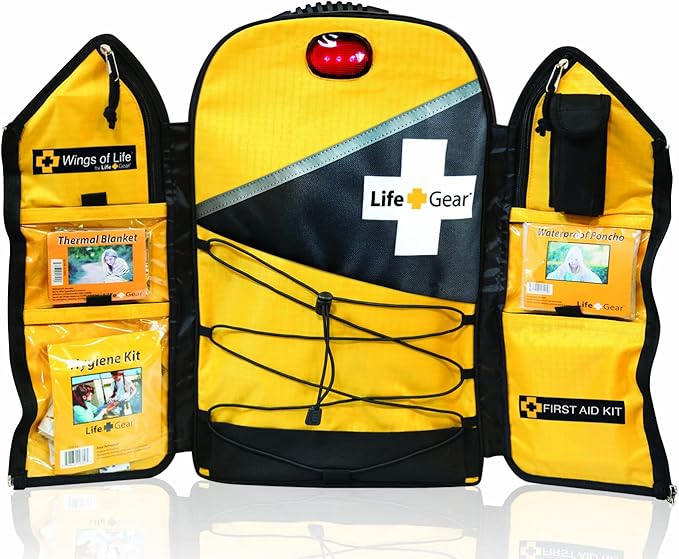 Life Gear Wings of Life Emergency Survival Kit - Disaster and Emergency Preparedness Bug Out Bag, 3 Day (72 hour) Kit Food, Water, First Aid and Tools For 1 Person