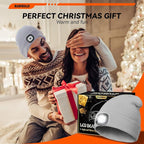 LED Beanie Hat with Light, USB Rechargeable LED Headlamp, Gifts for Men, Mens Gifts, Birthday Gifts for Him Dad Husband, Boyfriends, Grey, 1 Pack