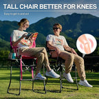 EVER ADVANCED Portable 30.7" Seat Height Tall Folding Camping Chair Directors Chair High Foldable Bar Stool with Side Table for Makeup Artist, Sports Event, Craft Show, Textilene Mesh, Supports 350LBS