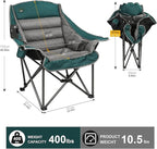Northroad Oversized XL Padded Camping Chair w/Cell Phone Holder, Large Camp Lounge Chair, Foldable Lawn Chair w/Cup Holder,Carry Bag for Outdoor Hiking, Beach, Picnics, Heavy-Duty 400-lbs Capacity