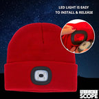 Classic Rechargeable LED Warm Knit Beanie Head Light Hat Headlamp for Outdoor Activities