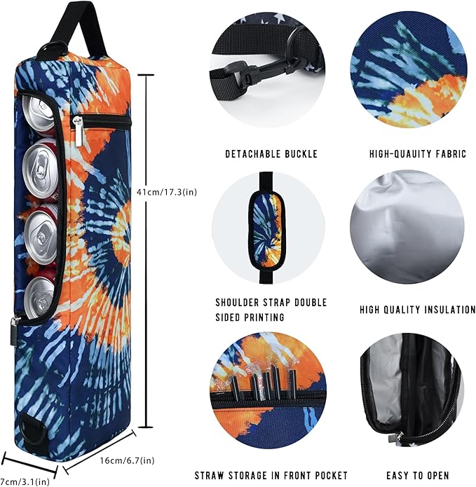 Golf Cooler Bag Plus Ice Pack Soft Sided Insulated Cooler Bag- Holds 6 Pack of Cans or 2 Wine Bottles - Grey Camo Golf Beer Sleeve Black Fits Discreetly in Golf Bags