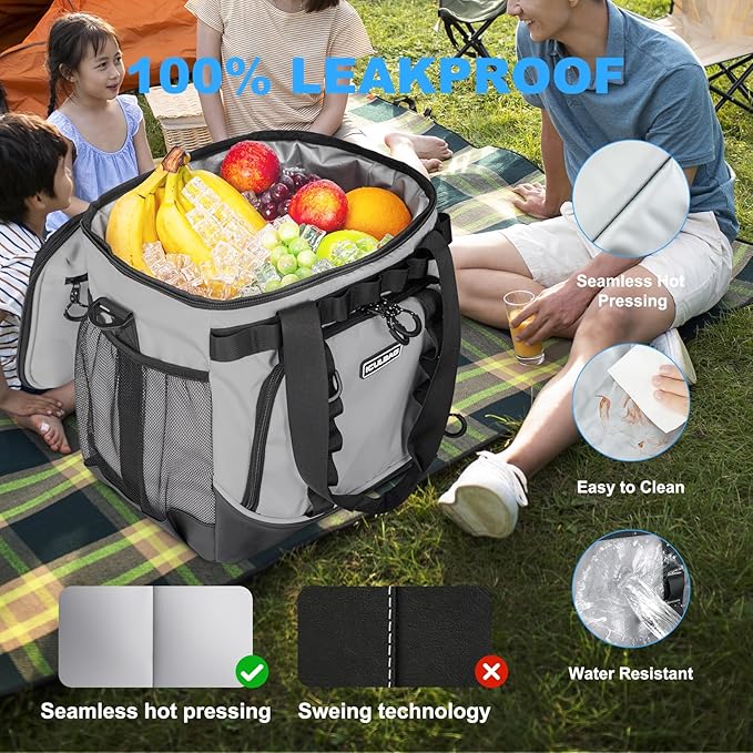 Soft Travel Coolers Bags Insulated Cooling 16hour for Camping Hiking Beach Travel Soft Sided Insulated Cooler Bag 20/48Cans for Women Men
