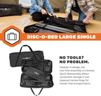 Disc-O-Bed Large Outdoor Modular 1 Person Single Camping Cot Portable Bed for Adults, Sleep Solution for Tents, Black