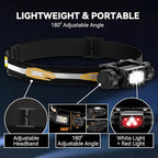 sofirn Bright Red Headlamp Rechargeable, H05B 1200 Lumens Lightweight Head Flashlight with Red Light, Adjustable Headband, 180 Degree Movable Tilt, Head Lamp for Adults Camping Hiking Fishing