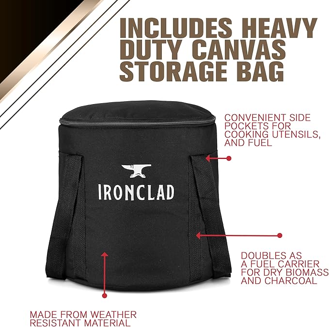 Rocket Stove – Camping Wood Stove for Emergency Preparedness, Survival, Off Grid Living Supplies – Portable Wood Burning Stove with Canvas Storage Bag and Fuel Support System