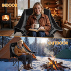 Northroad XL Heated Camping Chair, Oversized Heated Chairs,Portable Folding Heated Lawn Chair W/3 Control Levels for Outdoor Hiking, Picnics, Heavy-Duty 400-lbs Capacity, (Battery NOT Included)
