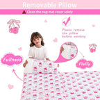 Toddler Nap Mat with Pillow and Blanket, Extra Large Rolled Napping Mats,Slumber Bags for Boys Girls,Kids Sleeping Bag for Daycare, Preschool Travel Camping