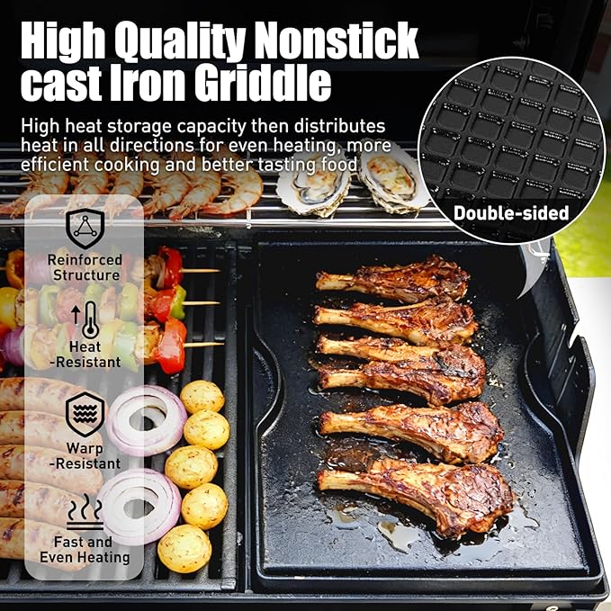 Grill Griddle for Weber Spirit 300 Series - Dual Sided Sear Parts for Spirit II 300,Spirit E/S310 E/S315 320 330 SP320,Spirit 700,Genesis 1000-3500,Gold & Silver B/C Gas