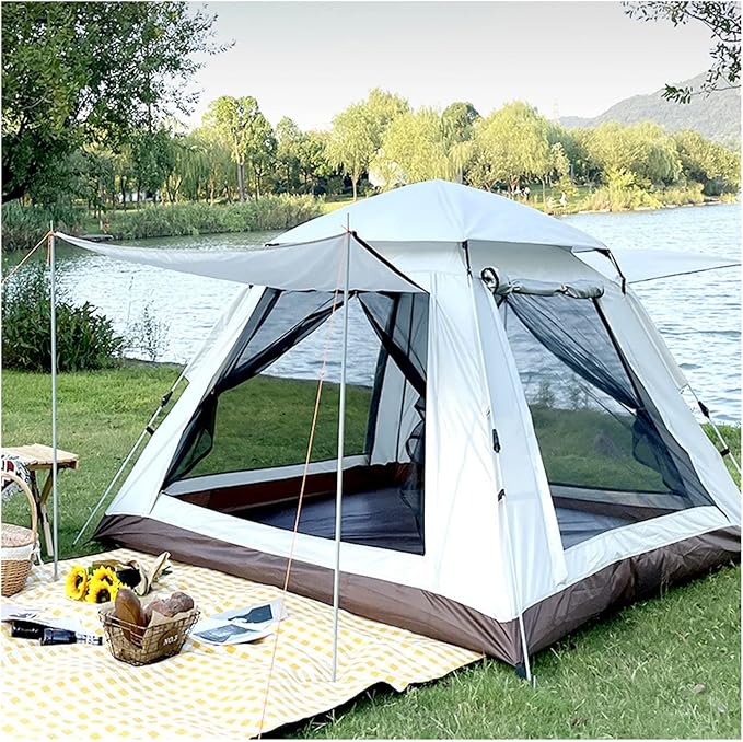GeRRiT Camping Tent 4 Man Insect Proof,Waterproof Large Tents for Camping for Family Stable and Lightweight Insulated Tent for Hiking Backpacking