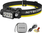 Nitecore HC65 UHE Headlamp, 2000 Lumen Max Heavy Duty Metal, USB-C Rechargeable with White, Red, and Reading Lights for Camping, Hiking, Hunting, and Industrial Works (Black)