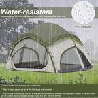 Vidalido 3-4 Person Camping Tent with 2 Large Mesh Door 4 Mesh Window Family Tents, Double Layer Waterproof Portable Easy Setup Camp Tent, Canvas Dome Tents for Camping Outdoor Hiking and Backpacking