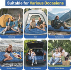 Camping Sleeping Pad, Extra Thick 6 Inch Camping Mat with Pillow Built-in Foot Pump Ultralight Inflatable Sleeping Pads Compact for Hiking Backpacking Camping Traveling Tent, Portable Sleeping Mat