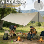 DANCHEL OUTDOOR B2 Portable Yurt with Stove Jack for Winter Camping, 4 Season Bell Tent Large Hot Tent 4/6 Person Family Camping Glamping Party 300D Oxford Khaki, 13ft/16.4ft