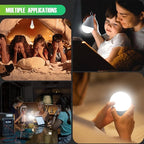 6 Pack Rechargeable Emergency Light Bulbs, Battery Powered LED Light Bulb 6000K Daylight E26 120 Volt 9W 60W Equivalent with 1200mAh for Home Power Outage Camping Hurricane