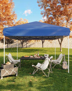 10x10FT Pop Up Canopy, Outdoor Canopy Tent with SandBag & Carry Bag for Commercial Events, Camping, Backyard Parties, Blue