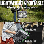 GARLLEN 2ft Folding Grill Table, 3 Adjustable Height Folding Camping Table with Heat-Resistant Mesh Tabletop, Portable Aluminum Picnic Tables for BBQ, Camping, Outdoor, 22.8" L x 15.7" W