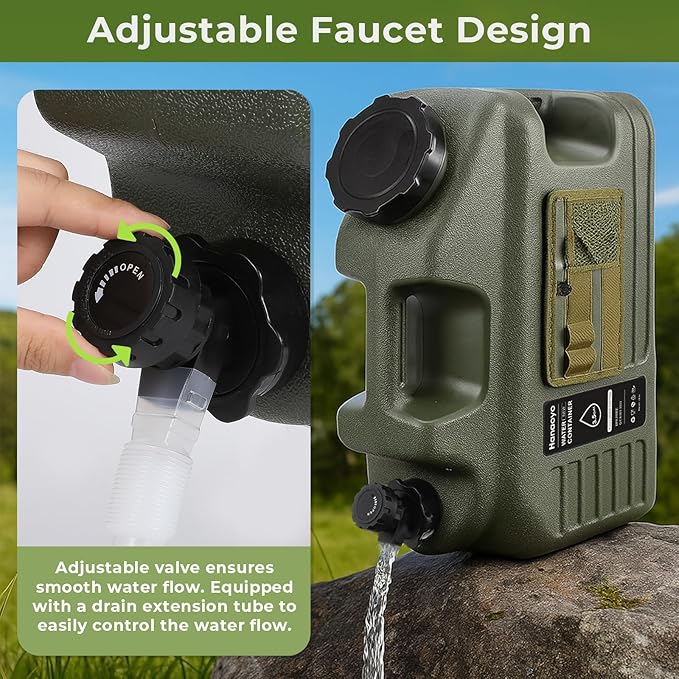 3.5 Gallon Camping Water Jug with Spigot, Water Container BPA Free Water Storage with Tool Bag, Portable Water Tank Emergency Water Storage for Hiking, Camping, Picnic, Home Use