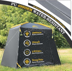 Happy Travel Bike Storage Shed Tent, Waterproof Portable Bike Cover with 40% More Top Space for 2/3/4/5 Bikes,Clips Easy Setup Sheds Shelter with Lockable Bicycle Design for Garden Tools, Lawn Mower