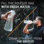 Water Filter Camping – Bachgold Foldable Squeeze Portable Water Filter for Hiking, Backpacking & Emergency Use | Ultralight Outdoor Filtration Bottle, Swiss Design
