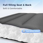 MAISON ARTS Oversized XXL Padded Zero Gravity Chair Set of 2, 30" Wide Seat Foldable Patio Recliner, Anti Gravity Outdoor Lawn Chair with Cup Holder & Pillow, Supports 400lbs, Grey