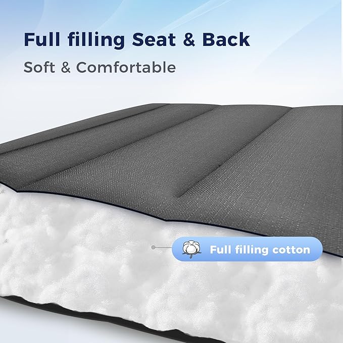 MAISON ARTS Oversized XXL Padded Zero Gravity Chair Set of 2, 30" Wide Seat Foldable Patio Recliner, Anti Gravity Outdoor Lawn Chair with Cup Holder & Pillow, Supports 400lbs, Grey