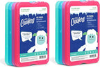 Cool Coolers by Fit & Fresh, Reusable & Long-Lasting XL Slim Ice Packs, Cold Packs for Cooler,Freezer Packs for Lunch Boxes Cooler Accessories for Lunch, Camping, Beach, and Work, 8PK, Multicolored