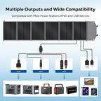 200W Portable Solar Panel for Power Station, Foldable Solar Charger, IP68 Waterproof Solar Panel Kit USB/Type-C/XT60/MC4 Anderson Aviation Output for Outdoor RV Camping Emergency Power Supply
