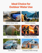 VEVOR Water Storage Bladder 264.2 Gallon Large Capacity Water Bag, Portable & Collapsible Soft Waters Container, Leakproof & Tear-Resistant PVC Emergency Waters Storage Tank for RV Truck & Outdoor Use