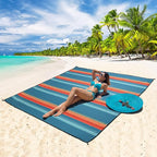 Beach Blanket Waterproof Sandproof Beach Mat 79" X 83"/10'x9'for 2-8 Adults Quick Drying Outdoor Picnic Mat Beach Accessories for Travel, Camping, Hiking
