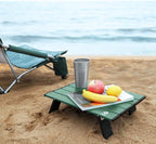 VILLEY Portable Mini Folding Beach Table, Ultralight Aluminum Side Table with Carry Bag for Camping, Picnics, and Outdoor Activities